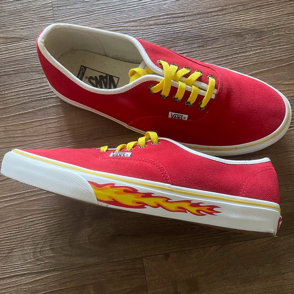 Vans fire flames